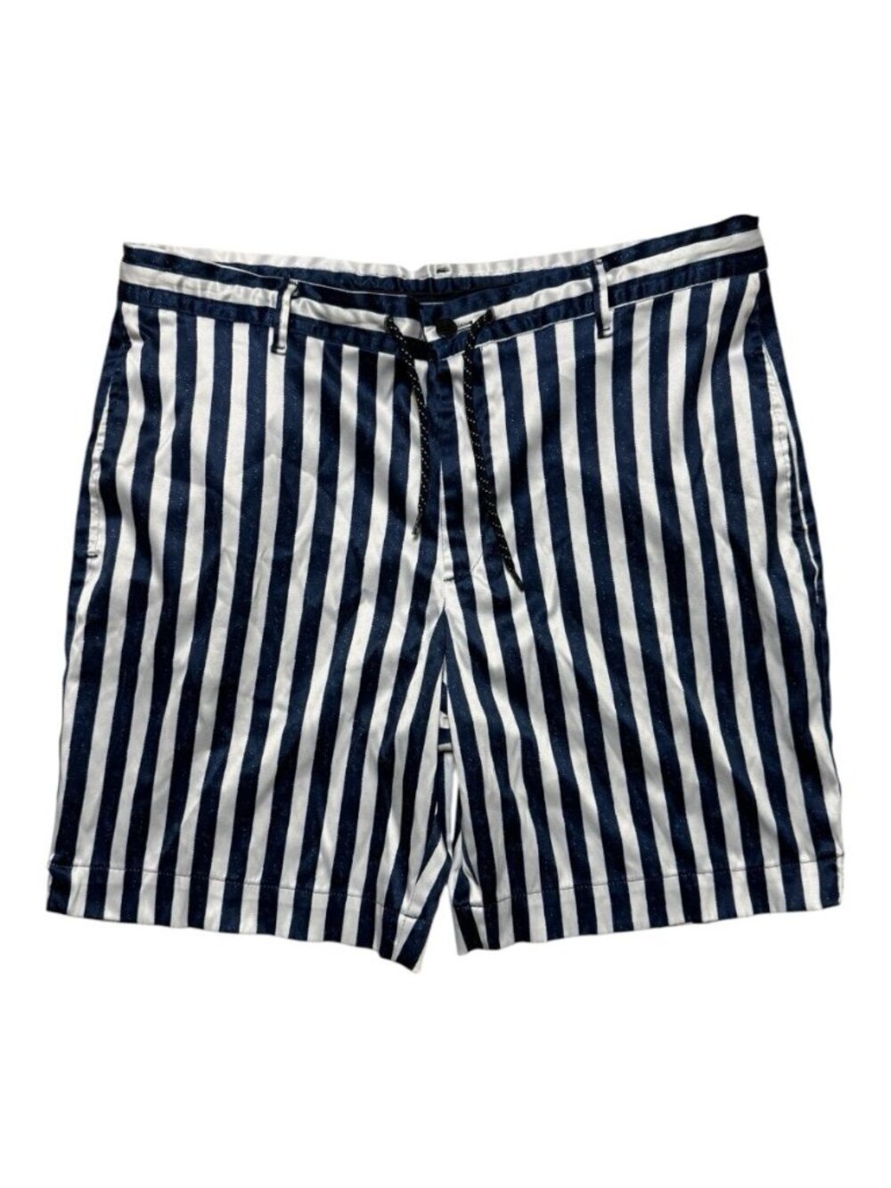 Zara Striped Drawstring Shorts Blue White Men’s Size 32 Pull On Casual